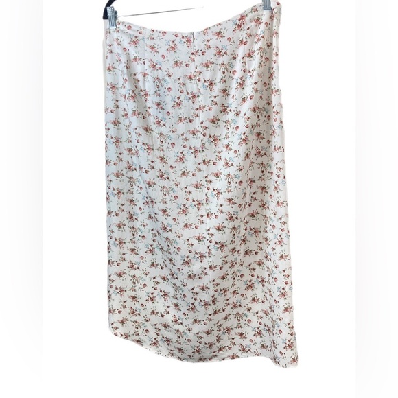Lulu’s A Fling Thing White Floral Print High-Waisted Midi Skirt - Picture 4 of 6